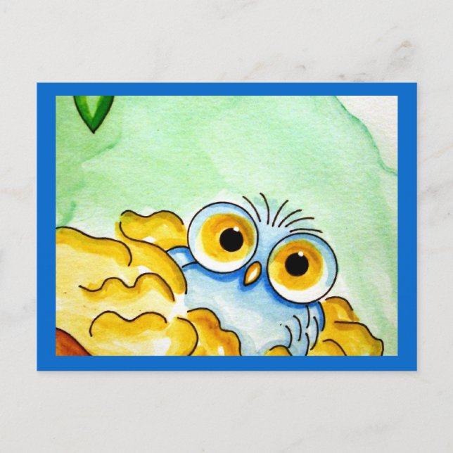 BABY BLUE UGGLA 1-POSTCARD VYKORT (Framsida)