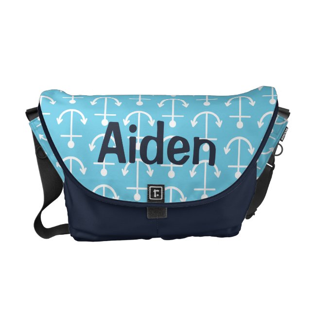 Baby blue vattendelsbläddringsfack messenger bag (Framsidan)