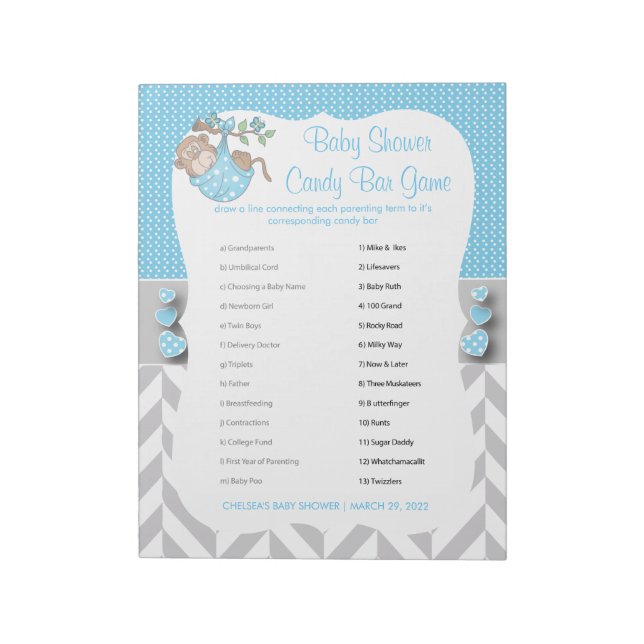 Baby blue, vit och Grått, babystövel - spel 2 Anteckningsblock (Roterad)