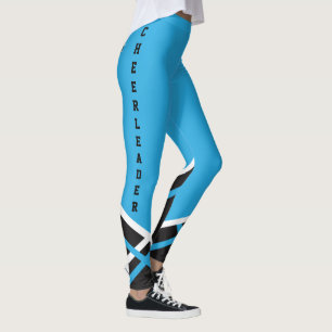 Baby blue, vit och svart Cheerleader Leggings