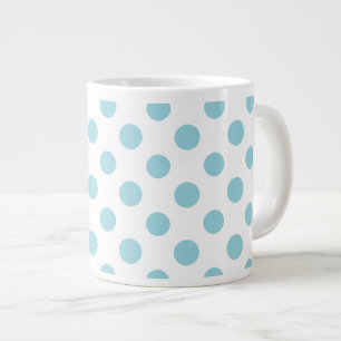 Baby blue Vita Polka dots Mönster Jumbo Mugg