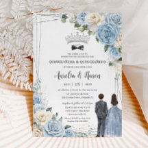 Baby blue White Blommigt Twillingars Boy Girl Quin