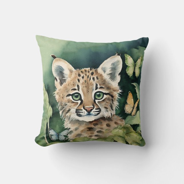 Baby Bobcat Gender Neutral Kudde (Framsida)