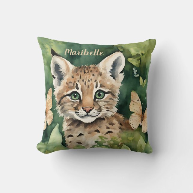Baby Bobcat Girls Personlig Kudde (Framsida)