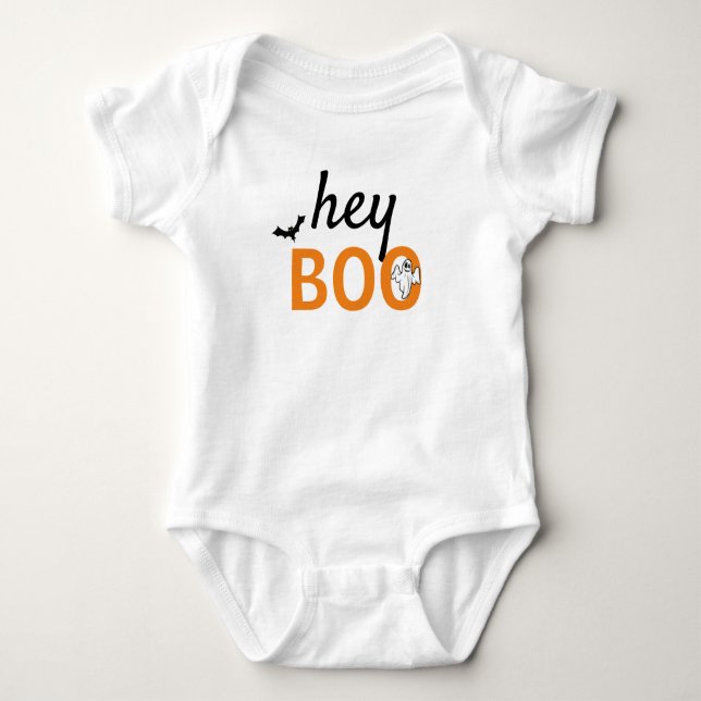Baby Body - hey BOO Spöken / Fladdermöss T Shirt (Framsida)