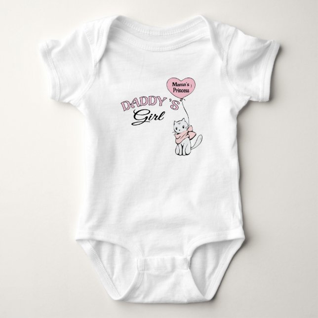 Baby Body Kostym: Pappor Girl Mamma Princess T Shirt (Framsida)