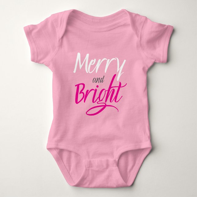 Baby Body : Merry and Bright (rosa) T Shirt (Framsida)