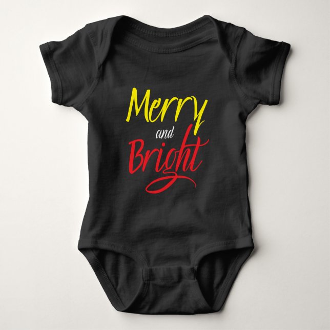 Baby Body : Merry and Bright (svart) T Shirt (Framsida)