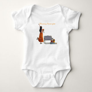 Baby body overaller mormor älskar dig. t shirt