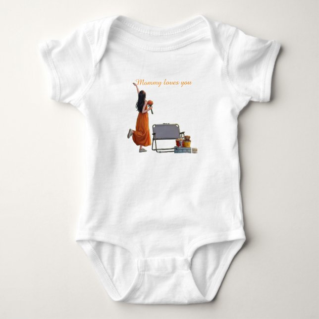 Baby body overaller mormor älskar dig. t shirt (Framsida)