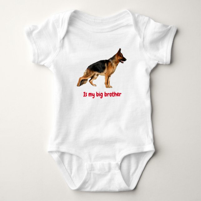 Baby body suit with German Shepherd "big brother" T Shirt (Framsida)