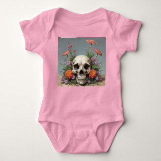 Baby Bodydräkt - flicka - Reborn Skull och svampar T Shirt