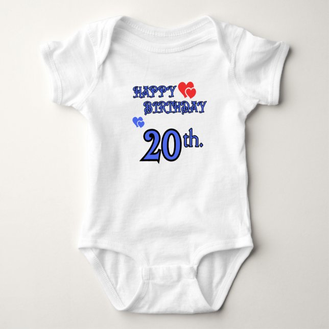 Baby Bodydräkt födelsedag 20 T Shirt (Framsida)
