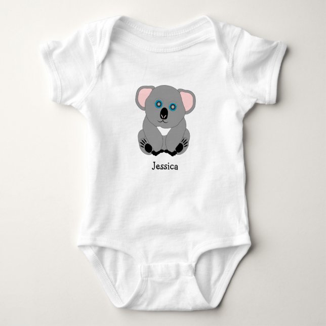 Baby Bodydräkt Koala Bear Design T Shirt (Framsida)