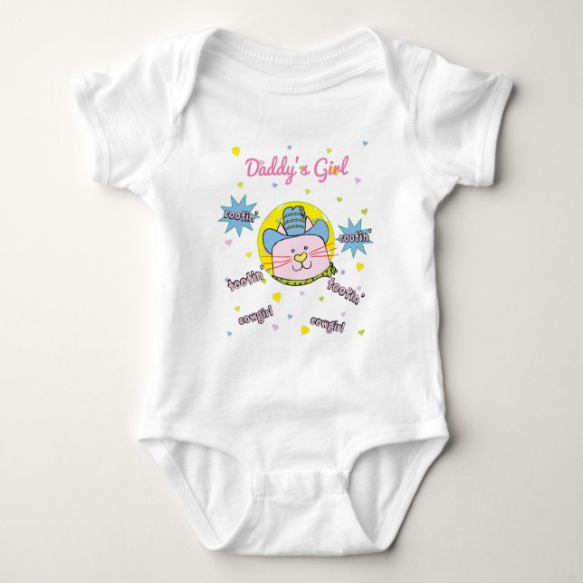 Baby Bodydräkt Rootin'Tootin'Cowgirl Personalize Tee Shirt (Framsida)