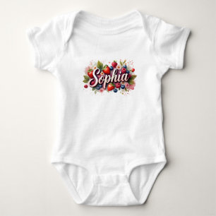 Baby Bodydräkt "Sophia" Berry Blommigt Design T Shirt