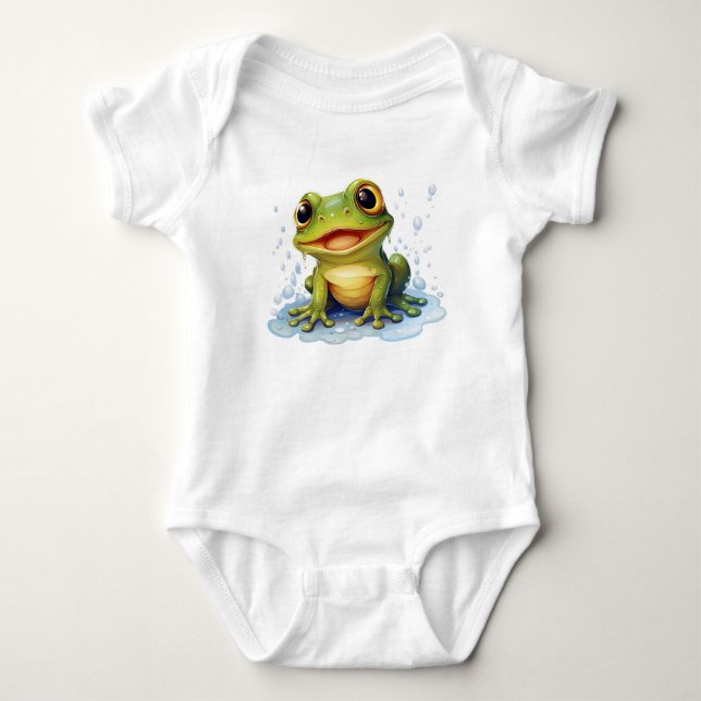 Baby bodydräkter, lustig groda t shirt (Framsida)