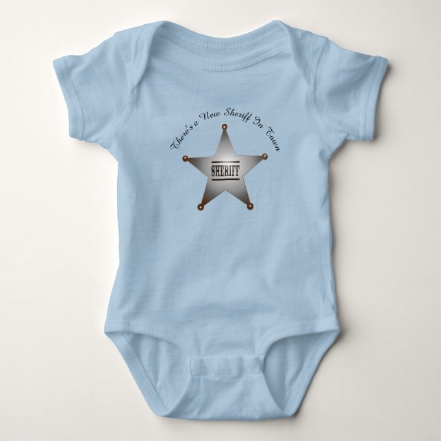 Baby Bodydress "Det finns en ny sheriff i stan" T Shirt (Framsida)