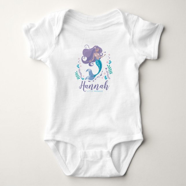 Baby Bodydress Girl Söt Little Sjöjungfru Own Namn T Shirt (Framsida)