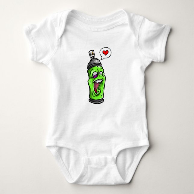 Baby Bodykostydräkt Graffiti Kärlek Spray Paint T Shirt (Framsida)