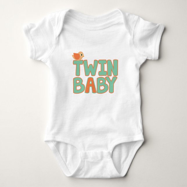 Baby Bodykostym av Twin Baby ’A’ Tee (Framsida)
