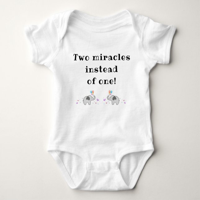 Baby Bodykostym för Twillingar, Gästare Slogan, T Shirt (Framsida)