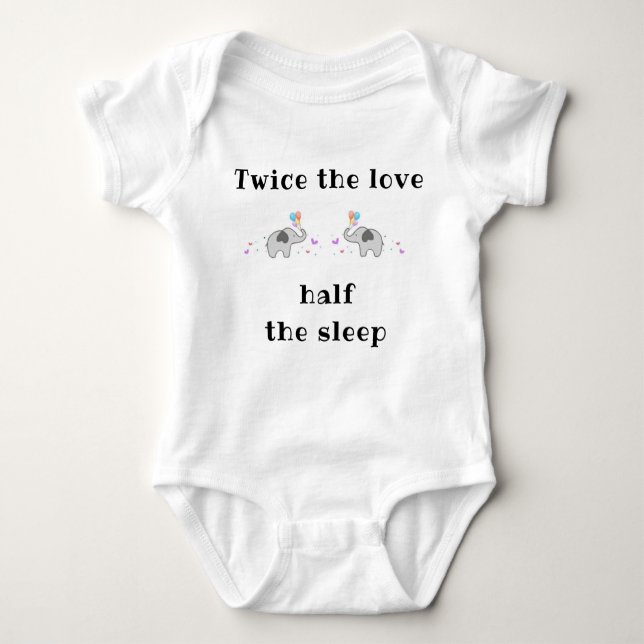 Baby Bodykostym för Twillingar, Gästare Slogan, T Shirt (Framsida)