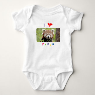 Baby Bodykostym Fotoröd panda, djur 0053. T Shirt