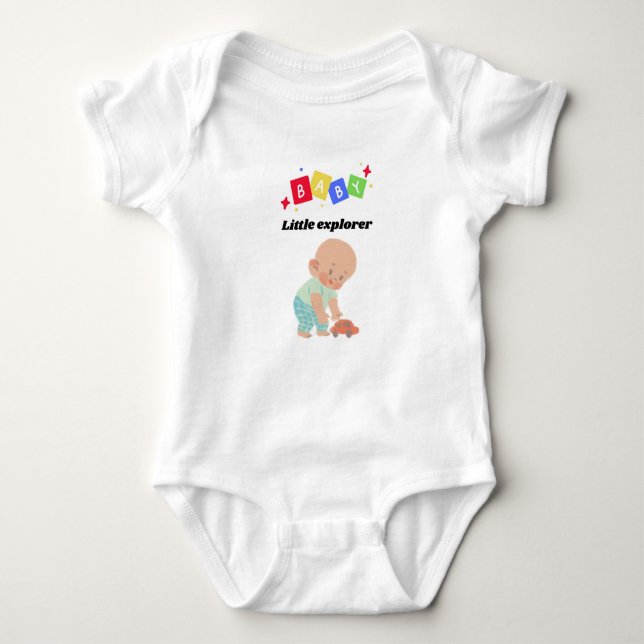 Baby Bodykostym - Little Explorer Äventyr-kläder T Shirt (Framsida)