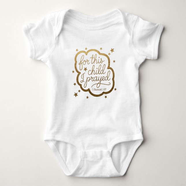 Baby Bodykostym med bibelblad 1 Samuel 1:27 T Shirt (Framsida)