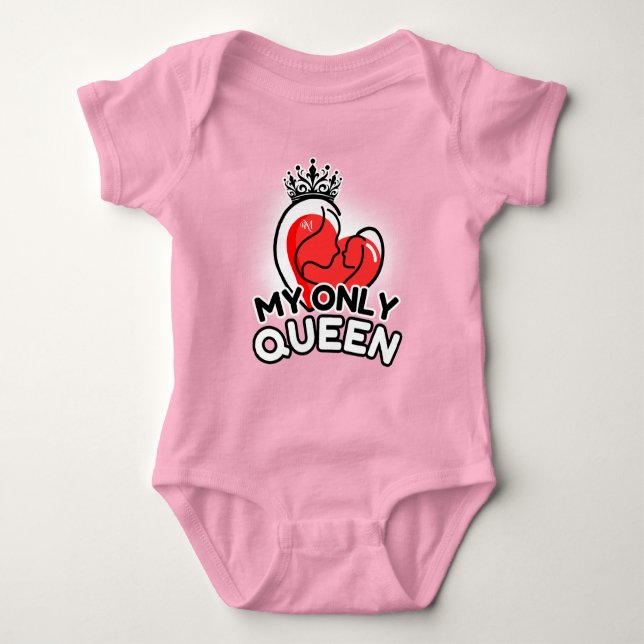 Baby Bodykostym : Min enda drottning (rosa) T Shirt (Framsida)