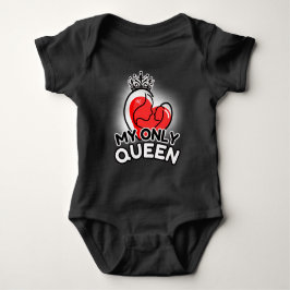 Baby Bodykostym : Min enda drottning (svart) T Shirt