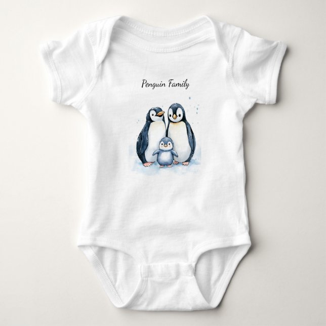 Baby Bodykostym | Personlig Penguin T Shirt (Framsida)
