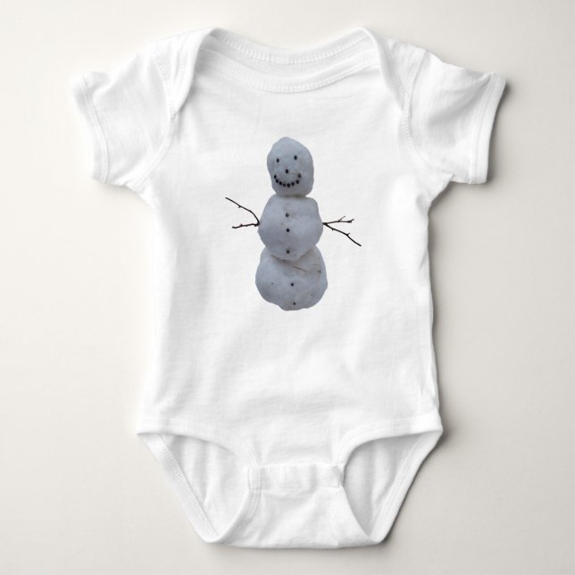 Baby Bodykostym - Snögubbe T Shirt (Framsida)