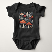 Baby Bodykostym - Unisex - Midnight Mushroom