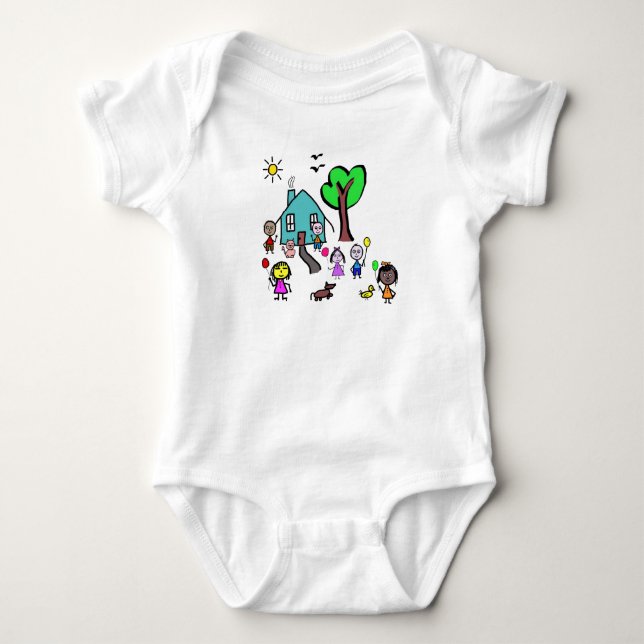 Baby Bodyoverall Världens Barn T Shirt (Framsida)