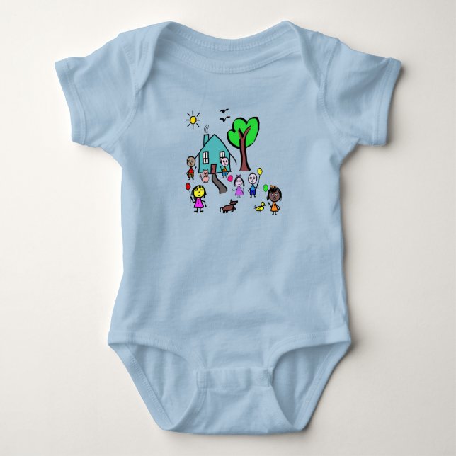 Baby Bodyoverall Världens Barn T Shirt (Framsida)