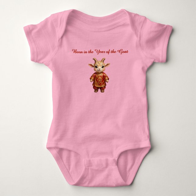 Baby bodysuit född under getens år t shirt (Framsida)