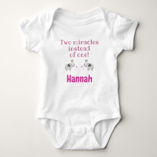 Baby Bodysuit for Twins, Personalized Twins Gifts, T Shirt (Framsida)