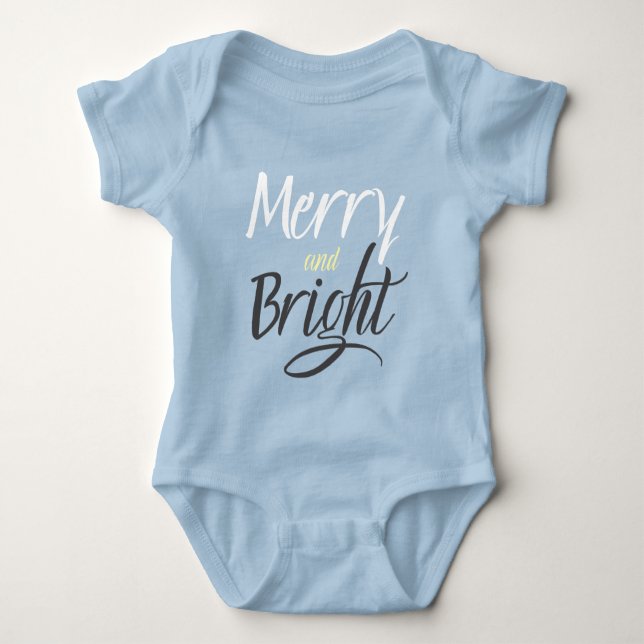Baby Bodysuit: Glad och Ljus (blå) T Shirt (Framsida)