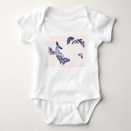 BABY BODYSUIT JAPANESE BUTTERFLIES AND CUSTOM NAME T SHIRT