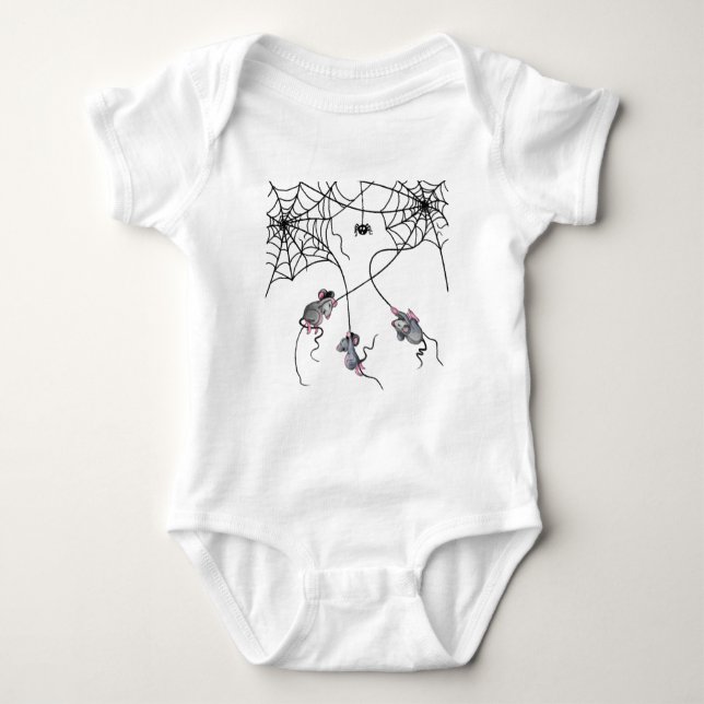 Baby bodysuit med glada möss t shirt (Framsida)