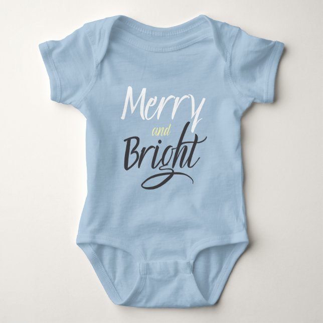 Baby Bodysuit : Merry and Bright (blue) T Shirt (Framsida)
