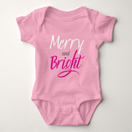 Baby Bodysuit : Merry and Bright (pink) T Shirt