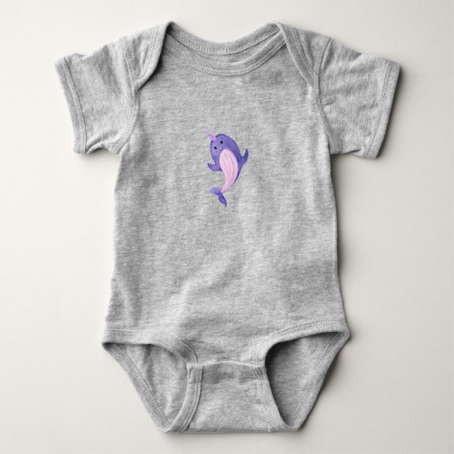 Baby Bodysuit - Narwhal T Shirt (Framsida)