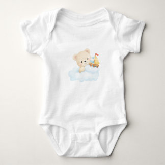 Baby Bodysuit – Sweet Teddy on a Cloud | Soft Wate T Shirt