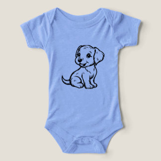 Baby Bodysuit with Black Golden Retriever Puppy De T Shirt
