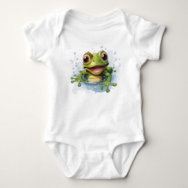 Baby bodysuits rolig groda t shirt (Framsida)