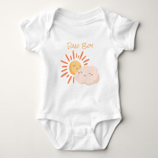 Baby Boho Cute Cloudy Sunshiney T Shirt (Framsida)