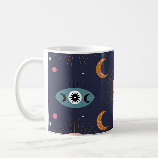 Baby boho, hippie chic mönster. kaffemugg (Vänster)